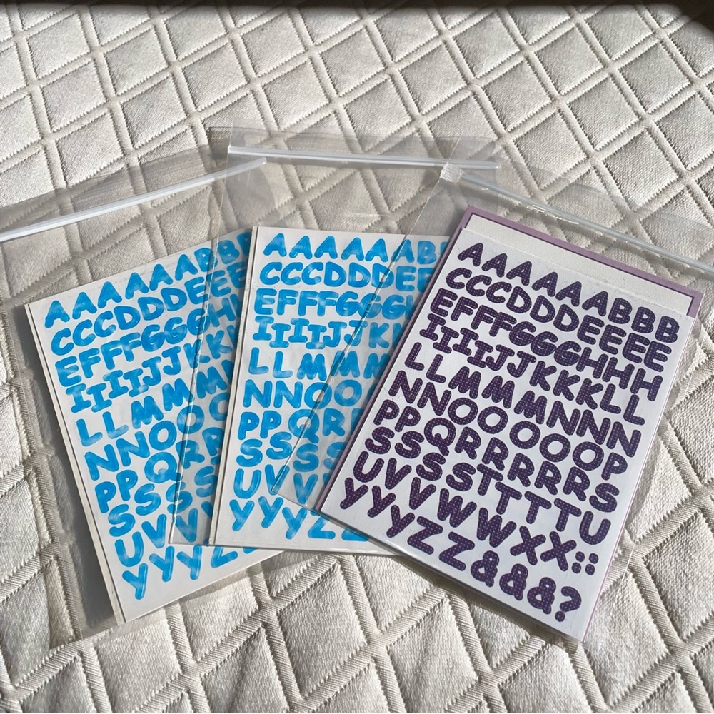 Creative Memories 3 Sheets ABC Alphabet Numbers Hearts Scrapbook Stickers